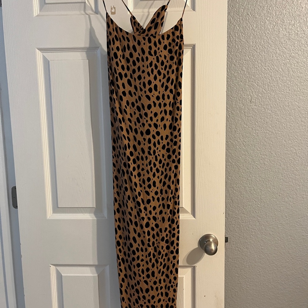 Reformation Brown and Black Animal Print Dress